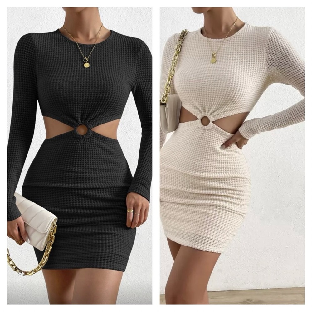 SHEIN O Ring Knit Mini Dress